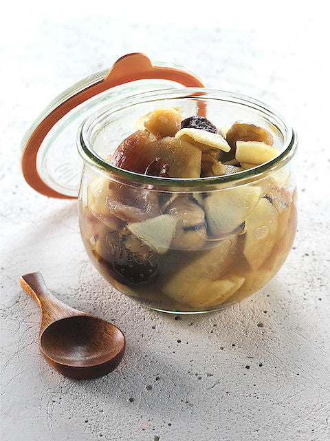 Compota de fruta ao chá verde com Gin