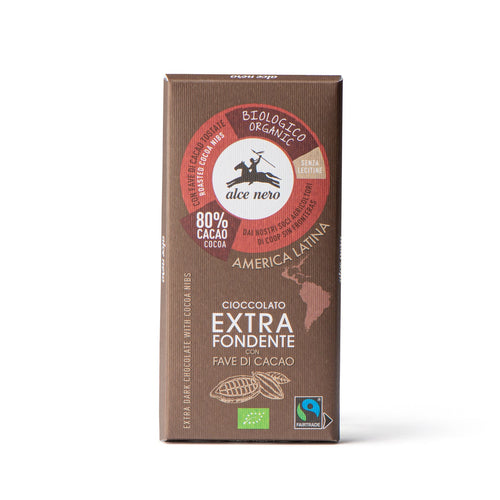 Chocolate extra amargo 80% com grãos de cacau orgânico - CF100FA