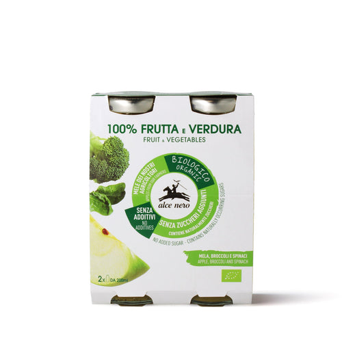 Bebida orgânica 100% de fruta e verdura com maçã, brócolis e espinafre-FVMB200